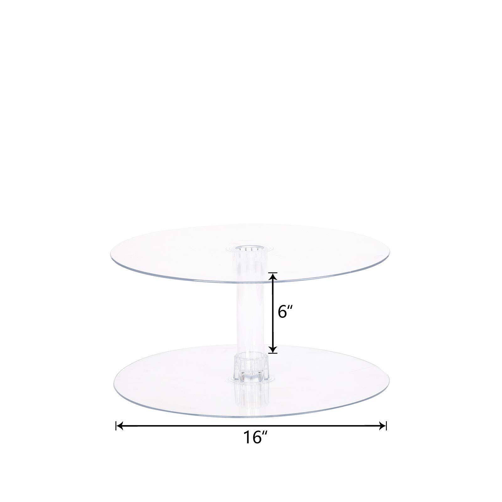 16-Inch Clear Round Crystal Acrylic Cupcake Stand - Tiered Dessert Food Display Serving Tower Birthday Party Wedding