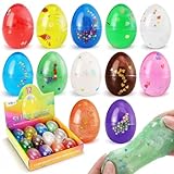 Festicy Oster Schleimeier 12 Stück I vorgefüllte Ostereier aus Plastik mit Slime I I Ostern Geschenke Kinder I Mitbringsel Ostern und kreative Oster Kleinigkeit