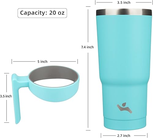Miniatura 81 de 10 oz Tumbler with Handle and 2 Straw 2 Lid, Insulated Water Bottle Stainless Steel Vacuum Cup Reusable Travel Mug,Turquoise Negro