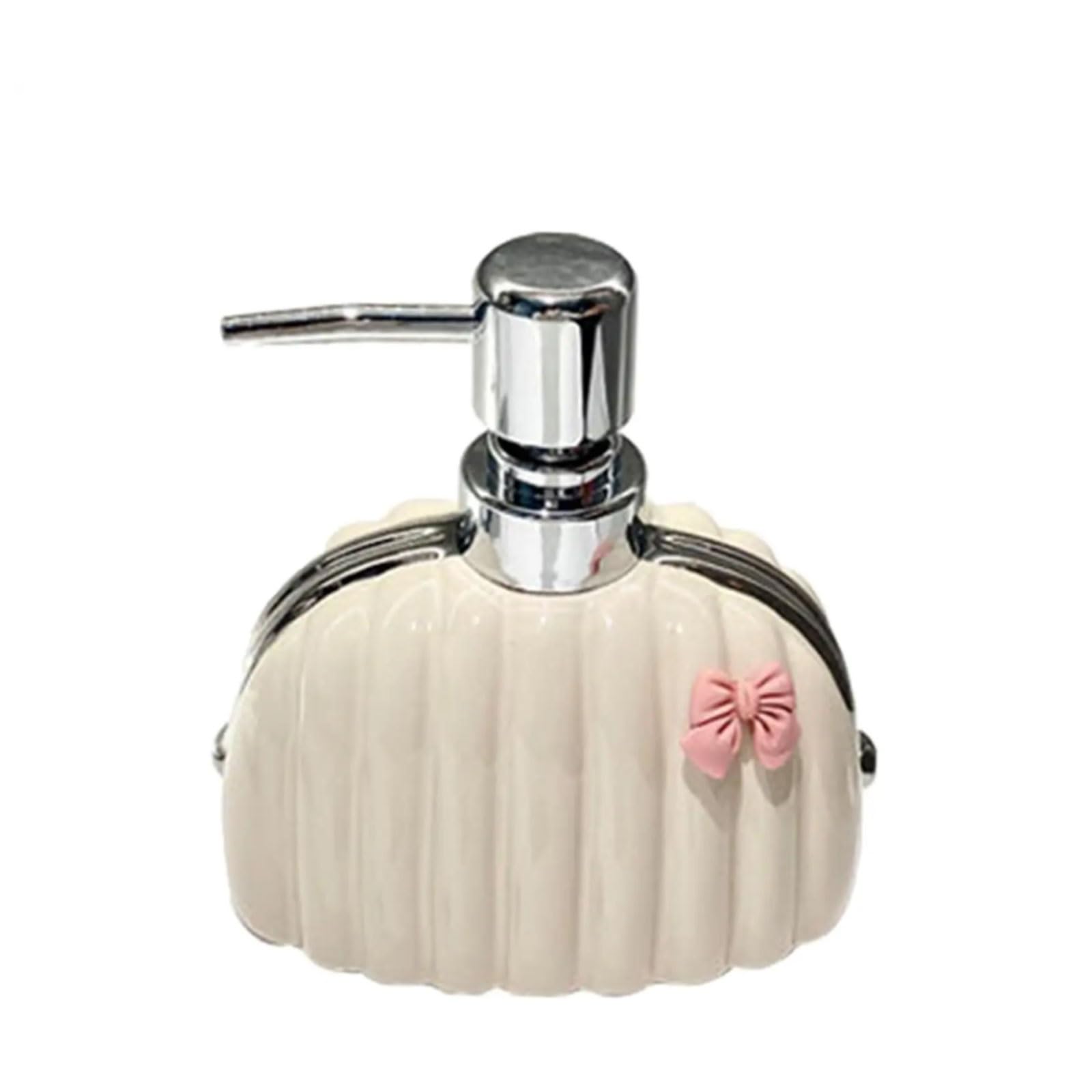 Ceramic Soap Dispenser Lotion Bottle Creative Cream Bag Design, Push Pump, Manual Countertop