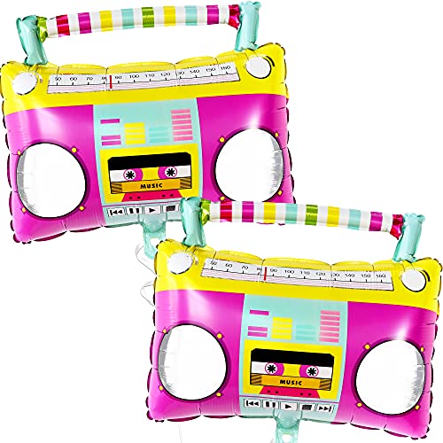 Big, 22 Inch Boombox Balloon - 90s Party Decorations | Retro 80s Balloons for Disco Party Decorations | Boombox Balloons for 80s Party Decorations, Hip Hop Party Decorations | Bachelorette Decorations