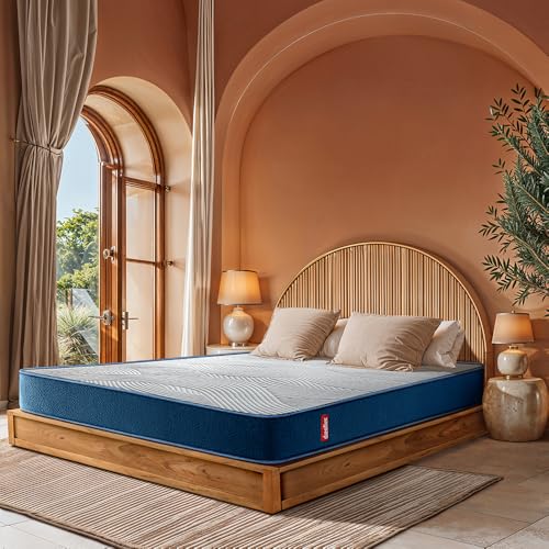 Duroflex LiveIn Duropedic - Doctor Recommended Orthopaedic, Pressure Relieving, Memory Foam King Bed, Roll Pack, 6 Inch King Size Medium Firm Mattress with Luxury Anti Microbial Fabric (72x72x6)