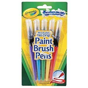Crayola Brush Pens Painting Supplies, Art Supplies, Paint Set, 5 Count