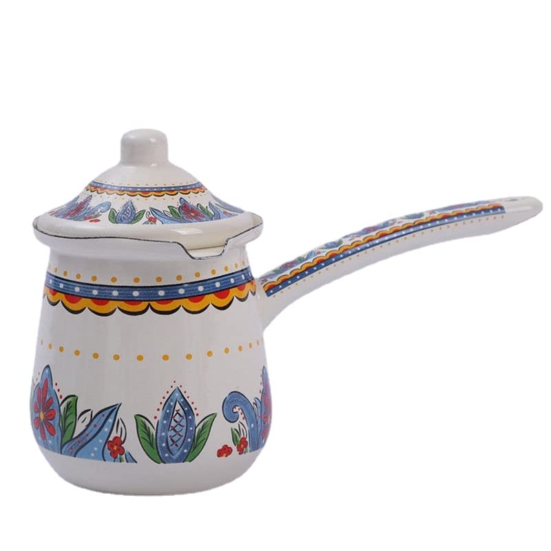 Water Kettles Thermal Cookware Enamel Soup Pot Mini Coffee Bucket Hot Milk Coffee Butter Milk Pot Boutique Kitchen Supplies (Color : D)