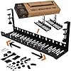 No Drill Under Desk Cable Management Tray – Extendable 16″ to 31″ Sturdy Steel Desk Cord Hider Raceway – Under Desk Cable Tray Holder with 38 Wire & Cable Rack Organizer Accessories – Black