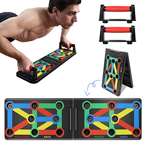 Jeteven Push Up Board Push-up de Tableau Système 9 en 1 Multifonction avec Code Couleur pour entraînement à Domicile et Fitness