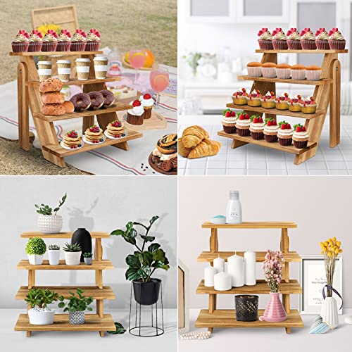 Wooden Cupcake Stand And Wood Display Stands For Products Vendor Events Tool Free, Wood Risers For Displays Ideal Craft,Rustic Cup Cake Stand For Farmhouse Party, Dessert Table Display Set #TOP3