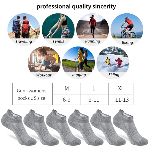 Image of ATBITER Women's Ankle Socks Cushioned Running Athletic No Show Socks-6Pairs | Ladies Low Cut Short Workout Gym Socks With Tab Non Slip for Yoga Pilates Casual Dress Flats Sneaker Shoe Size 6-8 /8-10 /10-12