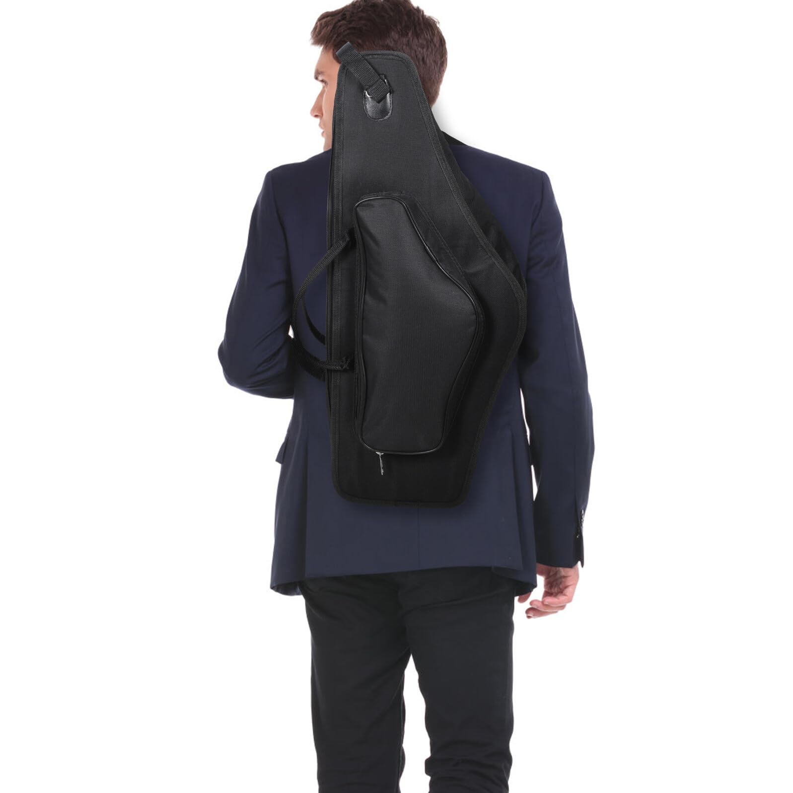 Borsa per Sassofono Alto Imbottita Nera con Tracolla | Grande Capacità, Maniglia Superiore, Tessuto Leggero, per Studi e Concerti