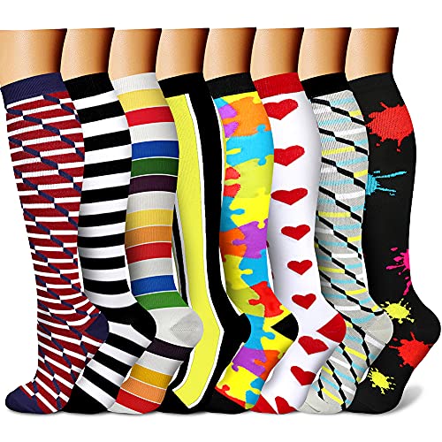 CHARMKING Compression Socks for Women & Men (8 Pairs...
