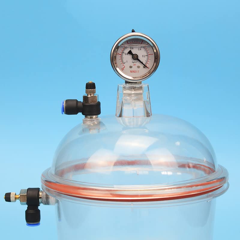 150MM Polycarbonate Plastic Vacuum Dryer Laboratory Dryer Transparent Vacuum Drying Kettle Double Valve with Pressure Gauge