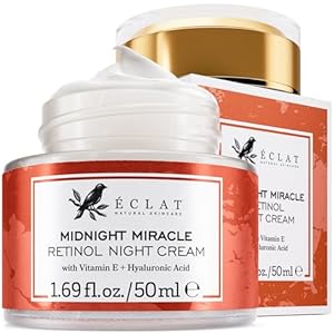 Eclat Skincare Retinol Night Cream – Renewing Retinol Cream for Face with Hyaluronic Acid – Anti Aging to Smooth Wrinkles & Fine Lines – Firming & Hydrating Face Moisturizer for Women & Men 50 ml