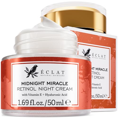 Eclat Skincare Retinol Night Cream – 2.5% Retinol & Hyaluronic Acid Face Moisturizer for Wrinkles, Fine Lines & Hydration – Firming Anti Aging Cream for Smooth, Radiant Skin 1.7 fl oz