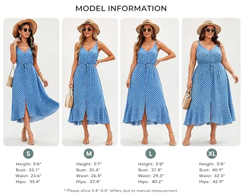 Image of BROVAVE Women's 2026 Summer Casual Boho Sundress Spaghetti Strap Midi Dress