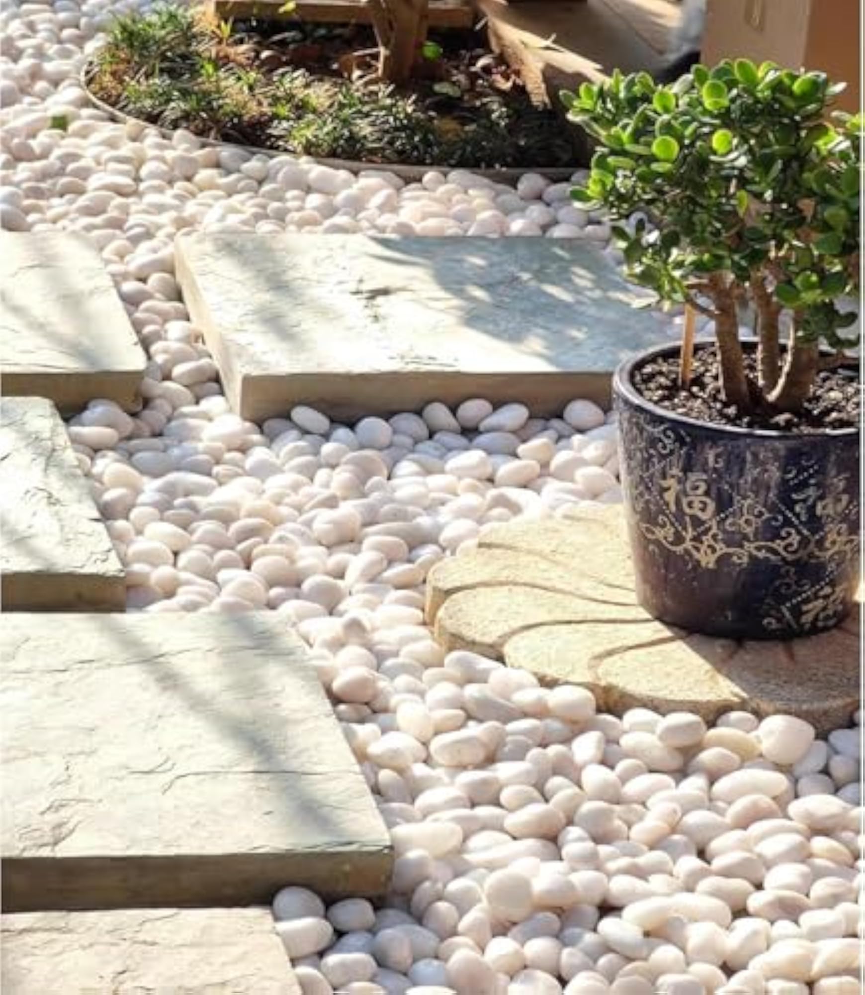 White Polished Stones for Indoor Decorative Pebbles