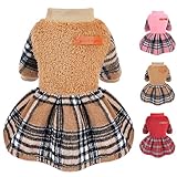 Small Dog Sweater Dress Dog Sweaters for Small Dogs Girl Soft Fleece Dog Winter Clothes XXS-M Puppy Sweater Pet Clothing Dog Coat for Chihuahua Yorkie Teacup (Small, Khaki)
