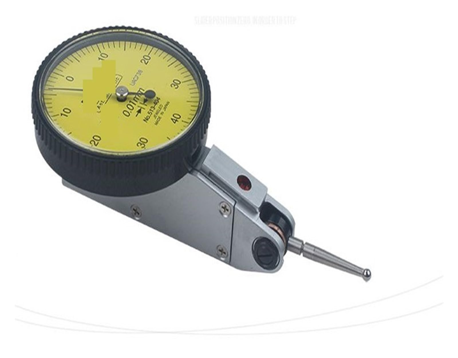 Wskaźnik zegarowy nr 513-404 Analogowy wskaźnik z dźwignią Dokładność 0,01 Zakres 0-0,8 mm Średnica 32,Precyzyjna kalibracja