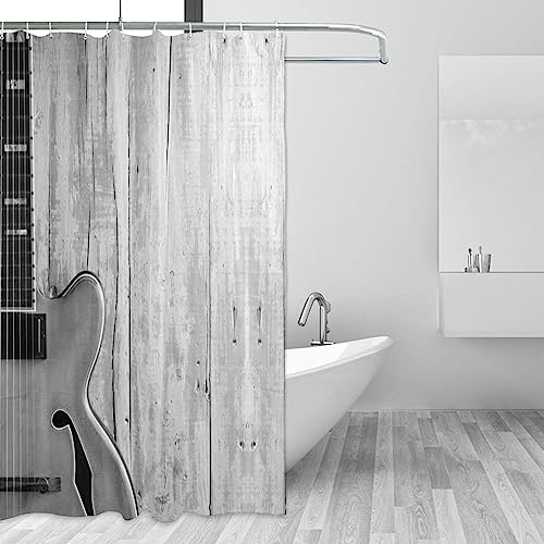 Rideau de douche imprimé bois ancien polyester moderne écran intimité - 4