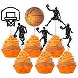 24個 バスケットボールカップケーキトッパー スタースポーツファン バスケットボールバックボード カップケーキピック ベビーシャワー バスケットボール選手 スポーツテーマ 誕生日パーティー ケーキデコレーション用品