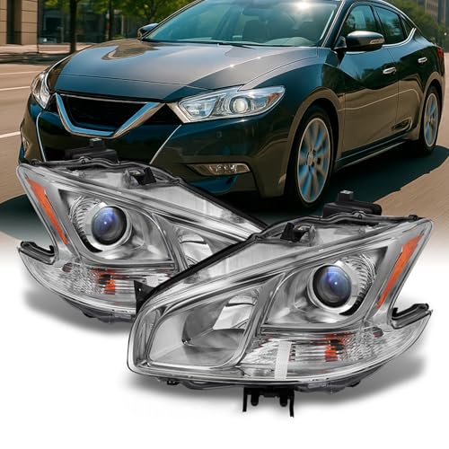 AKKON - For Maxima 4Dr Sedan Projector Halogen Type Headlights Driver Left + Passenger Right Replacement