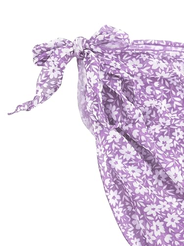 Image of SHENHE Girl's 3 Piece Swimsuits Cute Spaghetti Strap Triangle Bikini with Ditsy Floral Cover Up Teen Bathing Suits