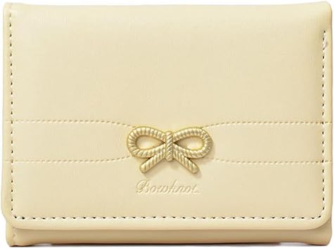 Eslcorri Cute Women Wallet Mini Cash Purse Small PU Leather Clutch Card Holder Slim Trifold Envelop Young Ladies Coin Pouch A, Yellow