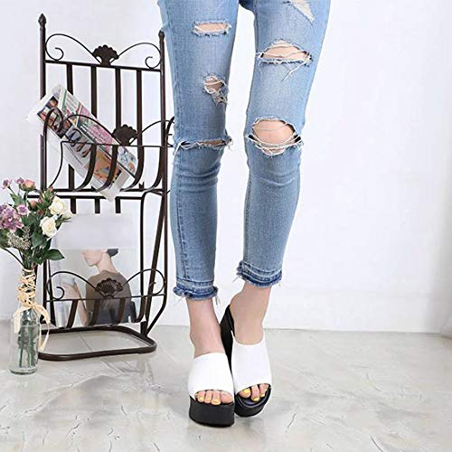 Image of epdavin Women's Simple Comfy Platform High Heel Slippers Slides