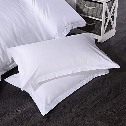 Gyulin Pack of 2 100% Cotton 300 Thread Count European Square Pillow Shams Envelope Style Pillow Cover Pillowcase Pillow Protector Cushion Cover Non Zippered Only Cover No Insert 65x65CM White - Image 2