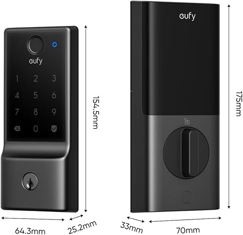 Miniatura 7 de eufy Smart Lock E31, cerradura de puerta de entrada sin llave con ecosistema Apple Home, para puerta delantera o trasera, soporta materia, Apple