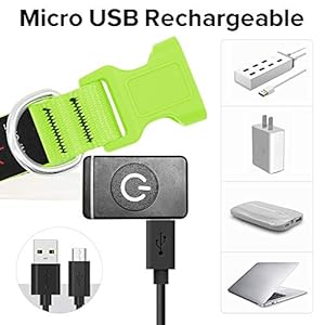 LED Dog Collar, USB Rechargeable Light Up Dog Collar Lights, Adjustable Comfortable Soft Mesh Safety Dog Collar for Small, Medium, Large Dogs(Large, Neon Green)