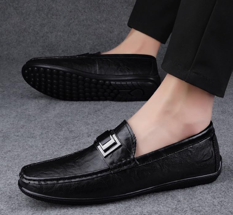 Men's Slip On Dress Shoes Comfortable Fashion Men Leather Casual Loafers Shoes Business Office Wedding Formal Modern Oxfords 5