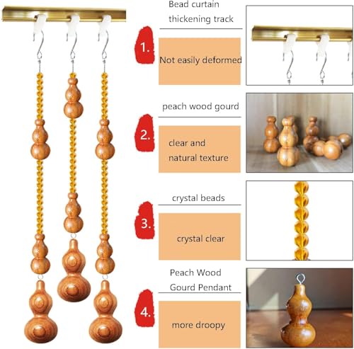 Cortinas de cuentas de madera para puertas interiores que ocultan armarios sin airear 6