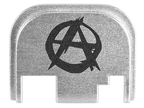 NDZ Performance Rear Slide Cover Back Plate for Glock Gen 1-4 Laser Engraved Anodized Aluminum in Silver - Anarchy