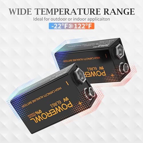 POWEROWL 9V Alkaline Battery - Pack of 8, High Capacity 9 Volt Batteries, Long Lasting, Smoke Alarm Detectors, Remote Control Car - Image 5