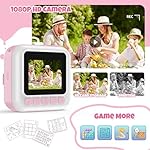 Instant Print Camera for Kids, Christmas Birthday Gifts for Girls Age 3-10, Toddler Toy for 3 4 5 6 7 8 9 10 Year Old Girls with 3 Roller Photo Paper (Pink) - Image 3