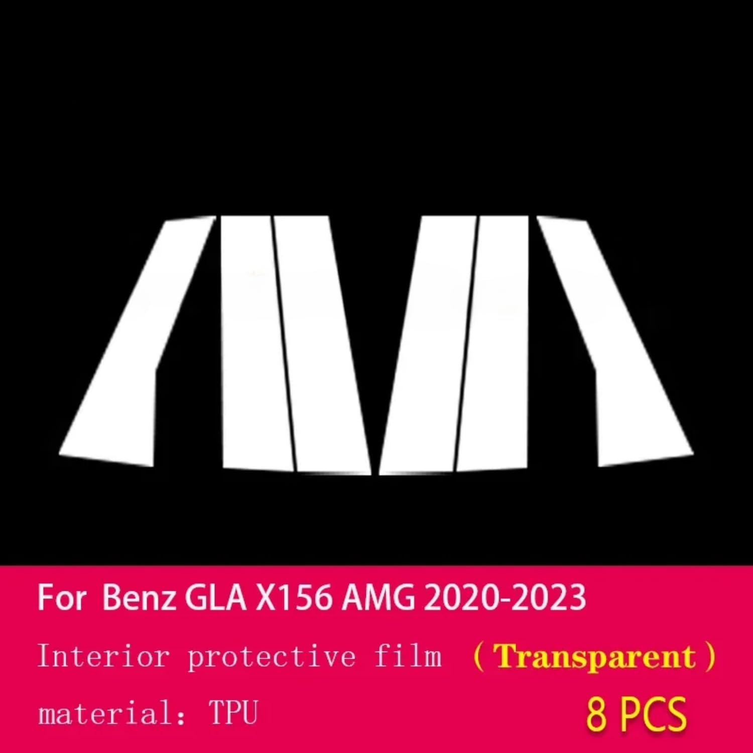 Pellicola protettiva PPF per carrozzeria auto B C, pellicola protettiva in TPU trasparente, pellicola protettiva PPF, per Mercedes Benz GLA X156 AMG 2020-2024 (trasparente)