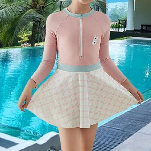 Girls Swimdress Elastic Children Swimsuit for Swim Pool Parks Water Sports Bunny Design Quick Dry Nylon2