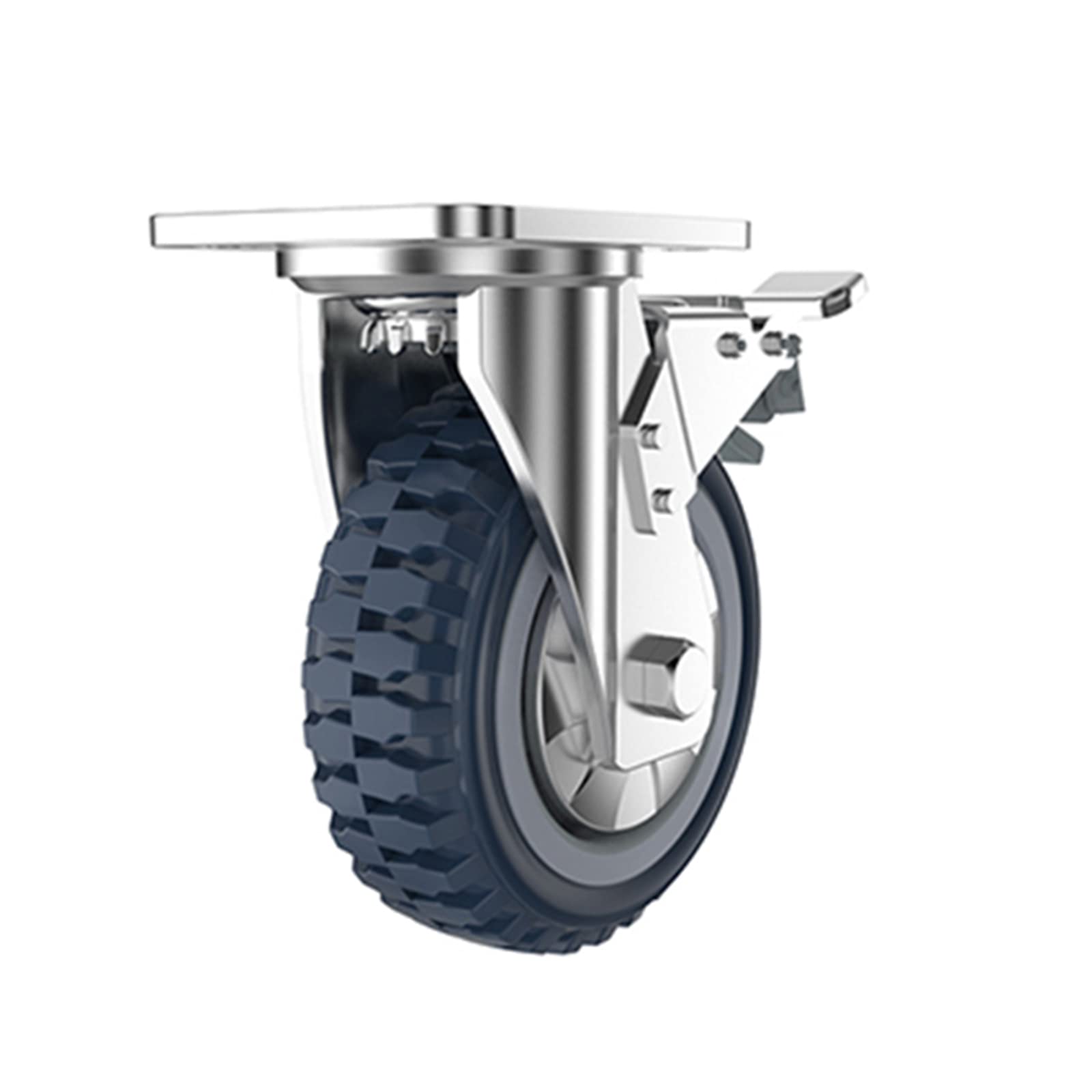 GBRJUYF Heavy-Duty Industrial Transport Wheels 6-Inch Trolley Cs with Brake 450kg Load Capacity Off-Road Type Ideal for Furniture & Equipment Moving