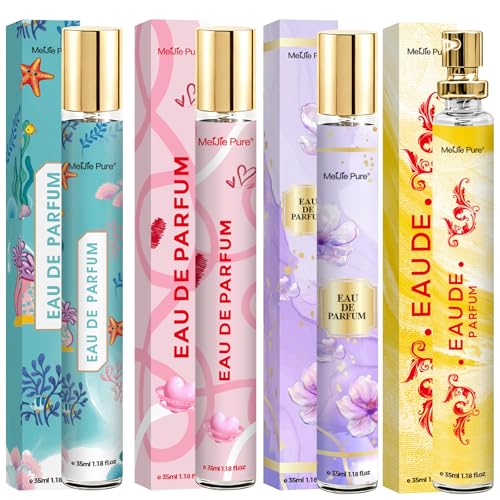 4 Pack Perfumes for Women,Women's Eau de Parfum,Gifts for Women,Teen Girls,Graduation Gifts,Bridesmaid Gifts,Travel Size Perfume,Natural Fruity &amp; Floral Fragrances Long Lasting Perfume Body Spray