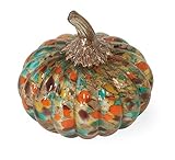 Boston International Handblown Glass Pumpkin Tabletop Décor, 5.25 x 5-Inches, Confetti