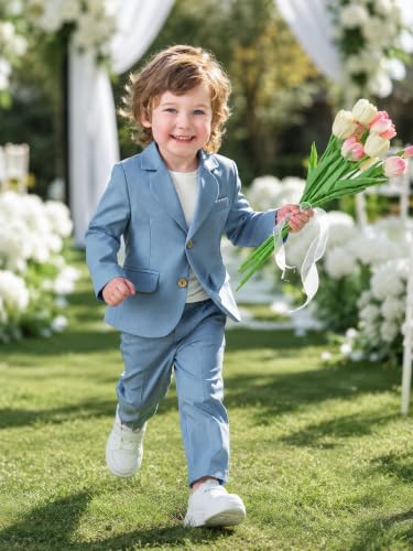 Image of Volunboy Toddler Suit Baby Boy 3 Piece Linen Tuxedo 18M-5T