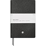 Montblanc Open Diary Black #147 Fine Stationery 115479 / Elegant Notebook with Leather Binding and Lined Pages for Daily Planning / 1 x (3.5 x 5.5 in.)