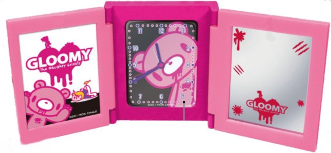 Amazon.co.jp: グルーミー 3面ミラー&フレームクロック ピンク