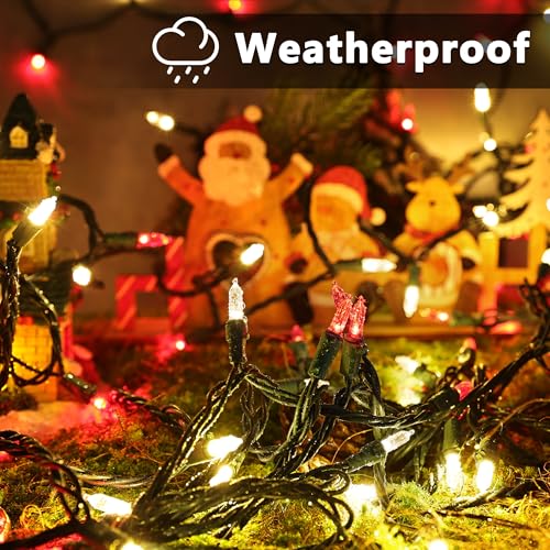 Brizled Red & Warm White Christmas Lights, 33ft 100 LED Christmas String Lights, 120V UL Certified Xmas Tree Light Connectable White Xmas Light Indoor Outdoor for Home Tree Holiday Wedding Patio Decor by Brizled - Image 6