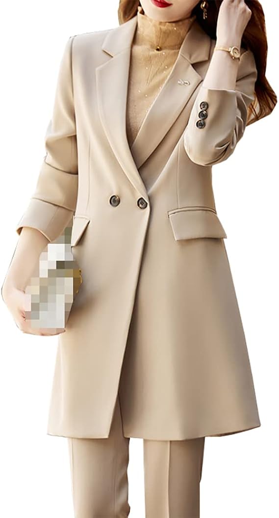Amazon ロング ビジネススーツ レディース トレンチコート 春 秋 コート スリム スプリングコート シンプル ロングコート トップスアウター 膝丈 スプリングコート 大きいサイズ 上着 チェスターコート 体型カバー 代 30代 40代 50代 コート ジャケット 通販