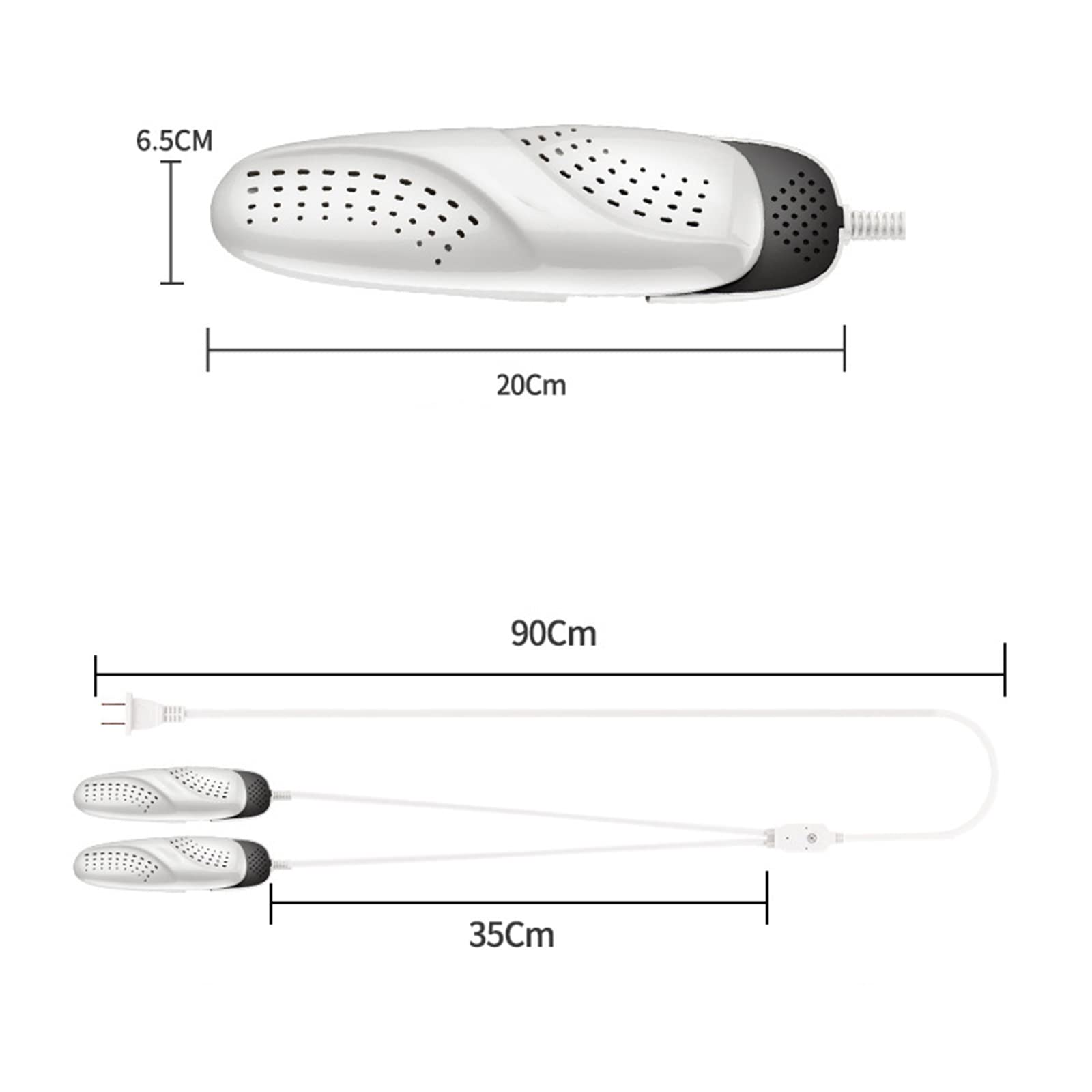 Sèche-Chaussures électrique Chauffe-Pieds Mini Compact pour Pantoufles Bottes Chaussettes Gants Sacs, rétractable