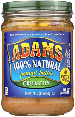 Adams Food, Peanut Butter Crunchy Salt Organic, 16 Ounce
