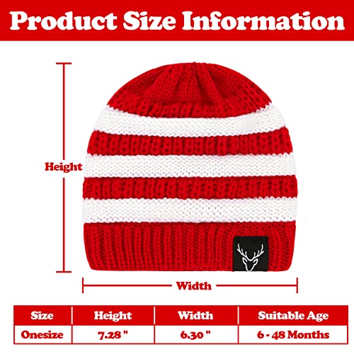 Baby Santa Hat Toddler Christmas Hats Beanies Warm Winter Kids Santa Hat Red White Stripes #TOP5
