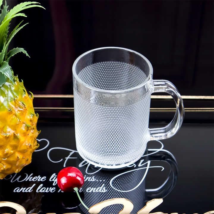 Image of SKDBPM Glass Coffee 250 ML Set of 2 Mugs Cups Aldan Mug Crystal Clear with Handle,Tea, Milk, Hot and Cold Drinks Mug Kitchen and Dining Tableware Dinnerware Set(Pack of 2)