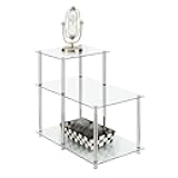 Convenience Concepts Designs2Go Classic Glass 3 Tier Step End Table, Glass